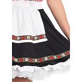 halpa Dirndl-Oktoberfest dirndl Trachtenkleader Dirndl pusero Oktoberfest / Olut baijerilainen Saksa München Niityt Naisten Perinteinen tyyli kangas Leninki Esiliina