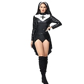 abordables Disfraces de mujer-Enfermera Monja Traje de cosplay Ropa de Fiesta Baile de Máscaras Adulto Mujer Accesorios Cosplay Rendimiento Fiesta Víspera de Todos los Santos Mascarada Mardi Gras Disfraz de carnaval fácil