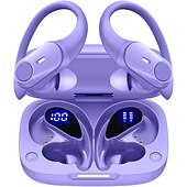 cheap TWS True Wireless Headphones-Wireless Earbuds Bluetooth Headphones 48hrs Play Back Sport Earphones with LED Display Over-Ear Buds with Earhooks Built-in Mic Headset for Workout