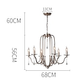 economico Lampadari-lampadario per sala da pranzo stile candela 6/9/12 teste moderna illuminazione a sospensione in fattoria, lampada a sospensione a soffitto a candela spazzolata a 9 luci per soggiorno camera da letto