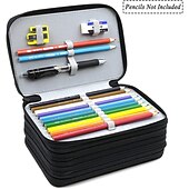 economico astucci e portapenne-Astuccio per matite con 72 scomparti pratico astuccio per matite con cerniera multistrato oxford di grande capacità per penne colorate, matite colorate, penne per acquerelli, pennelli per trucco,