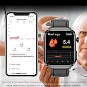 abordables Montres connectées-iMosi ET210 Montre intelligente 1.91 pouce Smartwatch Montre Connectée Bluetooth ECG + PPG Surveillance de la température Podomètre Compatible avec Android iOS Femme Hommes Longue Veille Mode
