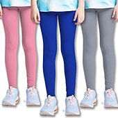 cheap Girl&#039;s 3D Vision &amp; Shining-Girls&#039; 3D Solid Colored Pants Leggings Fall Winter Active Cute Tights Kids 3-12 Years Outdoor Vacation Street Regular Fit