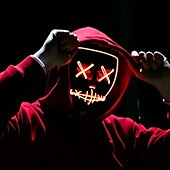 cheap Halloween 2024-Halloween Light Mask LED Full Face Mask  Clown Glow Mask For Children For Adult  For Party for Halloween