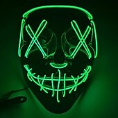 cheap Halloween 2024-Halloween Light Mask LED Full Face Mask  Clown Glow Mask For Children For Adult  For Party for Halloween