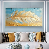 cheap Still Life Paintings-Handmade Oil Painting Canvas Wall Art Decor Original Feather Painting for Home Decor With Stretched Frame/Without Inner Frame Painting