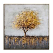 billige Blomster-/botaniske malerier-håndlaget oljemaleri lerret veggkunstdekorasjon moderne abstrakt gyldent trelandskap for hjemmeinnredning rullet rammeløst ustrukket maleri