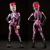 levne Lebky a kosti-Kostra Czaszka předvečer Všech svatých Cosplay kostým Kostým na Večírek Jeden kus Dětské Dospělé Chlapecké Dívčí Karneval Plesová maškaráda Mardi Gras Výkon Párty Jednoduché Halloweenské kostýmy