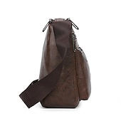economico Borselli da uomo-borsa a tracolla in similpelle marrone da uomo - borsa a tracolla con tasche multi-cerniera per l&#039;uso quotidiano e i viaggi