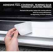 cheap Car Body Decoration &amp; Protection-4PCs Car Door Stickers Universal Sill Scuff Anti Scratch Carbon Fiber Auto Door Sticker Car Accessories Styling