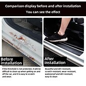 cheap Car Body Decoration &amp; Protection-4PCs Car Door Stickers Universal Sill Scuff Anti Scratch Carbon Fiber Auto Door Sticker Car Accessories Styling