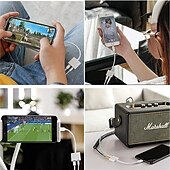 voordelige USB-hubs-adapter &amp; splitter voor iphone hoofdtelefoon 2 in 1 dual interface voor iphone oplader kabel aux audio adapter converter voor iphone 13/12/11/x/xs/xr/8/7 ipad ondersteuning bellen opladen
