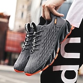 billiga Herrsneakers-röda ventilerande löparsneakers för män med bladsula - lätta och bekväma för sport och fitness
