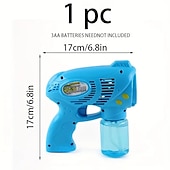 economico Sport e divertimento all&#039;aria aperta-1pc pistola a bolle macchina a bolle automatica modelli rossi e blu vano batteria che soffia bolle elettriche giocattoli creativo piccolo regalo accessori per feste forniture per feste di compleanno