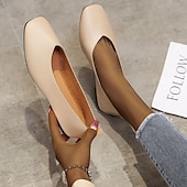 ieftine Pantofi Joși de Damă-balerini negri de damă – pantofi cu slip-on din piele artificială moale pentru lucru, ocazional și purtare zilnică