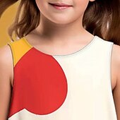 economico Abito 3D Shining Vision-ragazze&#039; 3D Pop art Fantasia geometrica Color Block Vestito Senza maniche Stampa 3D Estate Primavera Da mare Sportivo Giornaliero stile sveglio Informale Dolce Bambino 4-12 anni Abito casual Abito