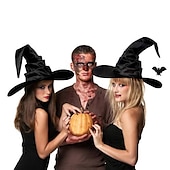 preiswerte Zubehör-Hexe Zauberer Walpurgisnacht Hut Kinder Erwachsene Herren Damen Unisex Klassisch &amp; Zeitlos Cosplay-Kostüm Party Halloween Maskerade Maskerade Karneval Einfaches Karnevalskostüm