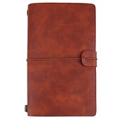 cheap Notebooks &amp; Planners-Classic Retro PU Leather Travel Notebook Personalized Journal Spiral Ring Binder Diary Notepad, Back to School Gift