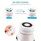 voordelige Persoonlijke bescherming-4-in-1 elektrische gezichtsreinigingsborstel gezichtsmassager gezichtskit set gezichtswasborstel gezichtsmachine exfoliërende borstel en gezichtsmassager skin spa kit waterdichte mee-eter acne