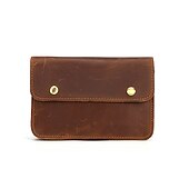 cheap Universal Phone Bags-Men&#039;s Fanny Waist Bag Crazy Horse Genuine Leather Waist Packs Belt Loop Hip Hook Bum Bag Handmade Travel Small Phone Waist Pouch