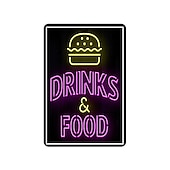 cheap Metal Tin Sign-1pc Neon Metal Tin Sign Bar Vintage Plaque Decor, Home Decor, Restaurant Decor, Bar Decor, Cafe Decor, Garage Decor, Wall Decor, Water-proof, Dust-proof 20x30cm/8&#039;&#039;x12&#039;&#039;