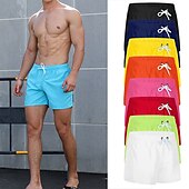 baratos shorts de natação masculinos-Homens Roupa de Banho Shorts de Natação Calção Justo de Natação Tecido Conforto Respirável Ao ar livre Diário Para Noite Moda Casual Preto Branco