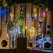 cheap Solar String Lights-Solar Wine Bottle Cork Light Diamond 20 LED Copper Wire Outdoor Waterproof Fairy Tale String Light Garden Wedding Courtyard Decoration 2m(78.74inch)