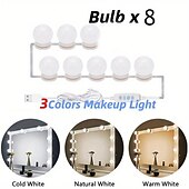 economico Striscie luci USB-10 lampadine 3 colori led make up mirror lampadine usb vanity specchio per il trucco luci bagno toilette illuminazione dimmerabile lampada da parete a led