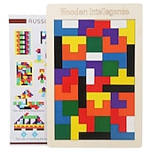 olcso Kirakós játékok-színes 3D fakockák puzzle agytorna montessori oktatójáték gyerekeknek az intelligencia fejlesztésére &amp; kreativitás