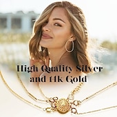 economico kit per la creazione di perline-separatore di fermagli a strati per collana da donna 14k oro argento groviglio gioielli di sicurezza senza catenaccio di chiusura convertitore estensore della catena