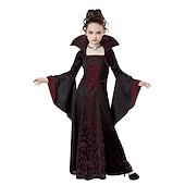 levne Zlé čarodějnice-Retro Středověké Plesové Šaty Halloweenské kostýmy Čerodějnice Maškarní kostým Dívčí Valpuržina noc Plesová maškaráda Párty Dětské Šaty