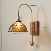 economico Lampade LED da parete-lightinthebox applique da parete a led in vetro a 1 luce, applique moderna e27, applique da parete minimalista quadrata in vetro marrone, lampada da parete moderna ad angolo regolabile, per studio