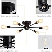 economico Design Sputnik-plafoniera da incasso semi-incasso, 6 luci lampadario moderno sputnik illuminazione a sospensione per soggiorno cucina sala da pranzo camera da letto casa colonica plafoniere da incasso 110-240v