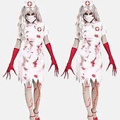 baratos Trajes Femininos-Enfermeiras Traje Cosplay Festa a Fantasia Baile de Máscara Adulto Mulheres Roupa Fantasias Traje Assustador Espetáculo Festa dia das Bruxas Baile de Máscaras Fantasia de Carnaval Fácil