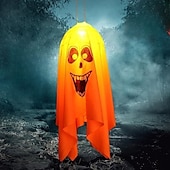 cheap Hallowen Prop Lighting-Halloween Lighted Ghost Horror Creepy Props Fabric Lantern Pumpkin Halloween Decoration Garden Patio Ghost Festival Decoration 4.5V IP42