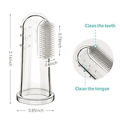 abordables Toilettage pour chiens-3 brosses à dents pour chien &amp; chat chien brosse à dents du bout des doigts brosse à doigts pour animaux de compagnie nettoyage des dents