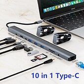 levne USB rozbočovače-typ c dokovací stanice pro laptop usb dock hdmi kompatibilní pd rj-45 usb hub adaptér pro macbook hp dell xps lenovo thinkpad asus pc