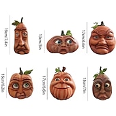 billige Halloween hengende og borddekorasjoner-halloween gresskar dekor høstdekor uttrykksfulle gresskar figurer familie utendørs freak sett med seks kombinasjoner lokale layout rekvisitter for innendørs/utendørs fest