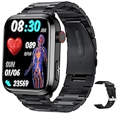 abordables Montres connectées-iMosi ET210 Montre intelligente 1.91 pouce Smartwatch Montre Connectée Bluetooth ECG + PPG Surveillance de la température Podomètre Compatible avec Android iOS Femme Hommes Longue Veille Mode