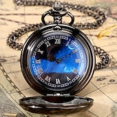 halpa Taskukellot-Tähtitaivaan Sininen Kellotaulu Taskukello Roomalaiset Numerot Riipus Pronssi Ontto Kori Kvarts Taskukello Steampunk Vintage Kaulakoru Roikkuu Kellot Souveniri lahjat miehille ja naisille