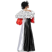 levne Dámské Kostýmy-Sto a jeden dalmatin Cruella de Vil Šaty Cosplay Paruky Maškarní Cosplay kostým Sexy kostým Filmové kostýmy for Dámské Dospělé Plesová maškaráda