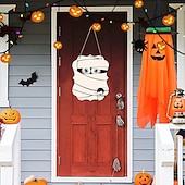 economico cartelli da parete in legno-1pc halloween segno da parete in legno teschio targa in legno appeso decorazione per porta d&#039;ingresso spaventoso portico decor appeso regalo per agriturismo home bar outdoor indoor room decor home decor