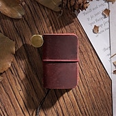 levne Notebooky a plánovače-Kůže zápisník Jednoduchý A7 2.9×4.1 palce Retro Kůže SoftCover Přenosná 64 stránky zápisník pro Cestovatelské Student