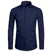 cheap Men&#039;s Dress Shirts-Men&#039;s Dress Shirt Waves Wedding Formal Evening Black White Yellow Red Long Sleeve Classic Collar All Seasons Clothing Apparel Buckle