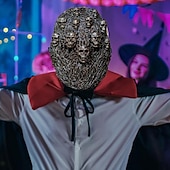 levne Halloween maska a rekvizity-halloween skeleton pokrývka hlavy maska, halloweenská lebka gothic cosplay party kostýmy | děsivé potřeby na halloweenskou párty pro jiaben cosplay kostýmy
