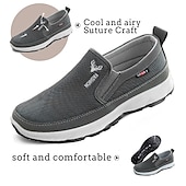 billige Slip-ons og loafers til herrer-menns uformelle sorte og hvite, pustende mesh slip-on loafers for hverdagskomfort