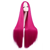 levne Párty paruky-40/100cm měkká rovná dlouhá cosplay paruka Halloween cosplay párty paruky