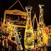 cheap Solar String Lights-Solar Wine Bottle Cork Light Diamond 20 LED Copper Wire Outdoor Waterproof Fairy Tale String Light Garden Wedding Courtyard Decoration 2m(78.74inch)