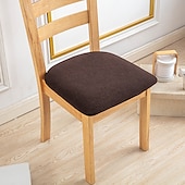 abordables Funda de silla-Fundas de asiento para silla de comedor, color burdeos, elásticas, suaves, lisas, de color sólido, duraderas, lavables, protector de muebles para comedor, fiesta