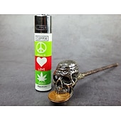 economico Decorazioni Appese e da Tavolo per Halloween-pipa da fumo con teschio umano di halloween, set da fumo creativo fatto a mano, teschio in miniatura in bronzo personalizzato, regalo unico per il fumatore, arredamento di halloween fatto a mano